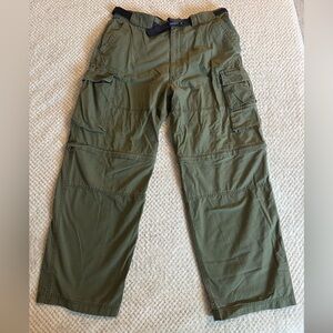 Vintage Abercrombie & Fitch Paratrooper Cargo Pants Shorts Olive Green Mens XL